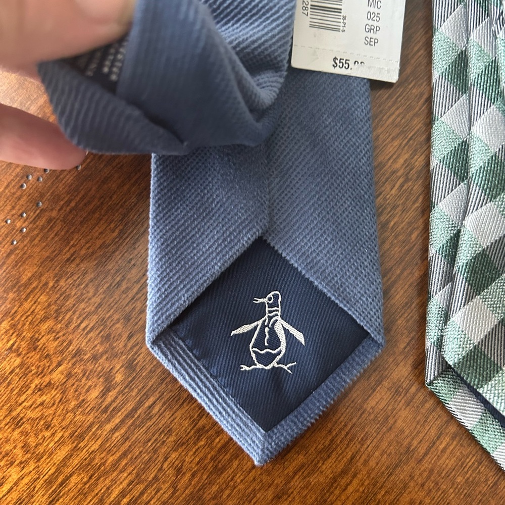 Original Penguin Blue and Checkered Tie Duo - Picture 5 of 8